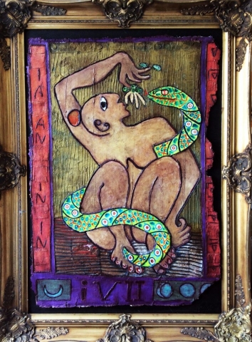 Painting Frame Art Snake Person